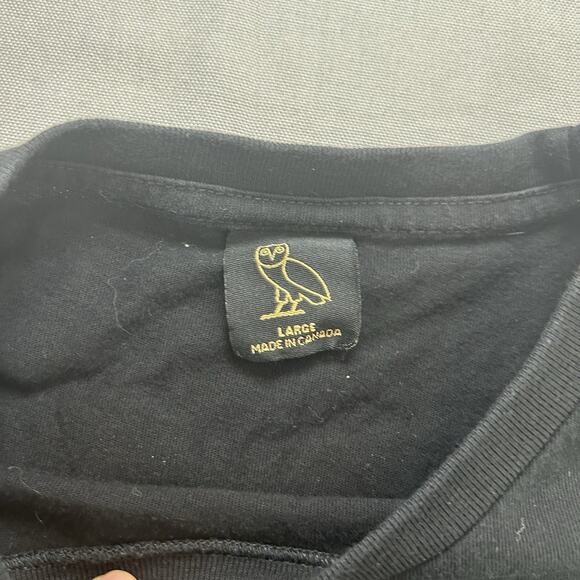 OVO October’s Very Own Drake Black Owl Logo Long Sleeve T Shirt Mens L Blue - Picture 3 of 7
